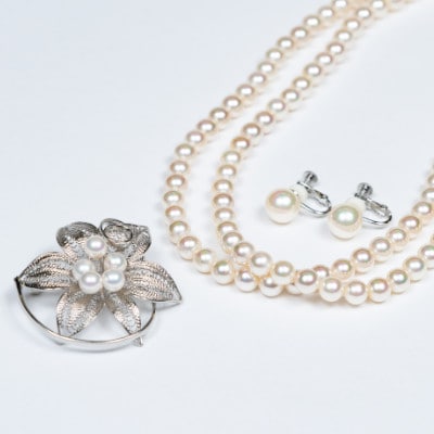 《いずみパール》貝パールフォーマル3点セット(シルキークリーム色)　#04　　