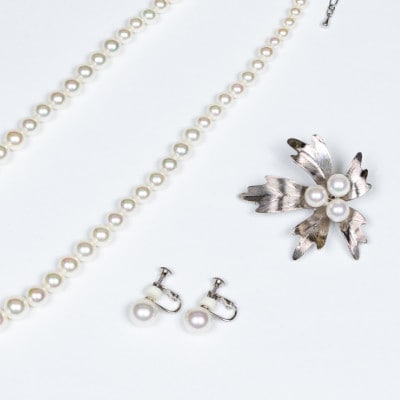 《いずみパール》貝パールカジュアル3点セット(シルキーホワイト色)　#05　　