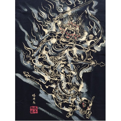 手描きTシャツ 仏画 大威徳明王 黒 (半袖 Mサイズ)