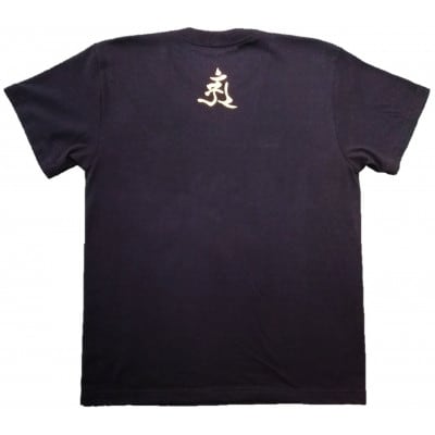 手描きTシャツ 仏画 普賢菩薩 黒 (半袖 Lサイズ)