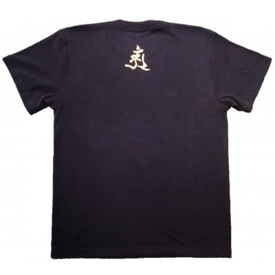 手描きTシャツ 仏画 普賢菩薩 黒 (半袖 XLサイズ)