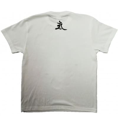 手描きTシャツ 仏画 文殊菩薩 白 (半袖 Mサイズ)