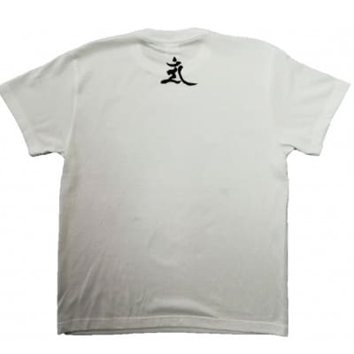 手描きTシャツ 仏画 文殊菩薩 白 (半袖 Lサイズ)