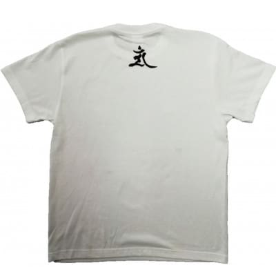 手描きTシャツ 仏画 文殊菩薩 白 (半袖 XLサイズ)