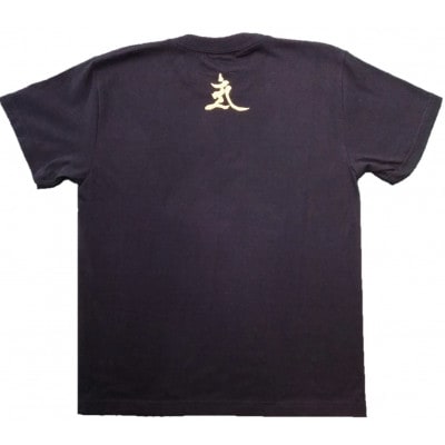 手描きTシャツ 仏画 文殊菩薩 黒 (半袖 Sサイズ)