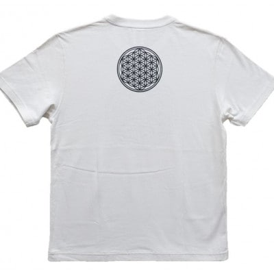 Tシャツ フラワー・オブ・ライフ 麻炭 ヘンプ生地 (半袖 Lサイズ)