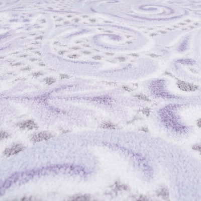 日本製 廊下カーペット 65cm×120cm 【モダンオーナメント】 滑り止め ホワイトラベンダー