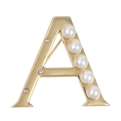 【RoseYumiRose】イニシャルパールブローチペンダント『A』