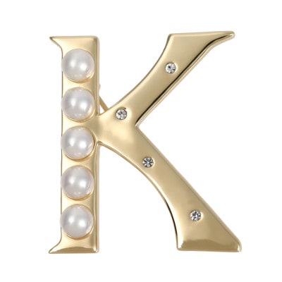 【RoseYumiRose】イニシャルパールブローチペンダント『K』