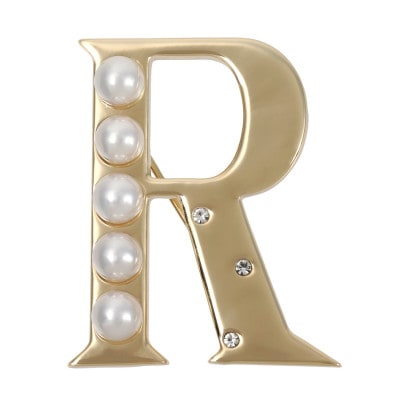 【RoseYumiRose】イニシャルパールブローチペンダント『R』