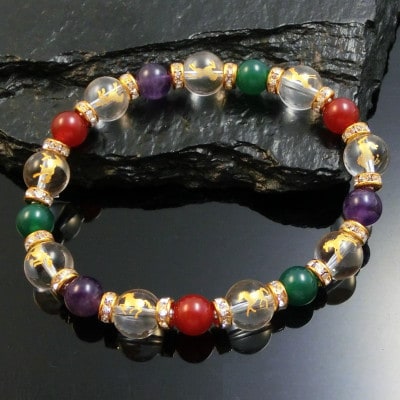 万事馬九行く(うまくいく)九頭の馬3色ブレスレット【配送不可地域：沖縄県】