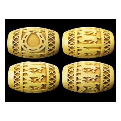 万事が馬九(うまく)行く九頭の馬3色柘植(つげ)ブレスレット【配送不可地域：沖縄県】