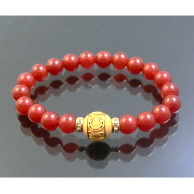 万事が馬九行く・柘植の九頭の馬ブレスレット　赤めのう