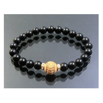 万事が馬九行く・柘植の九頭の馬ブレスレット　オニキス　紳士【配送不可地域：沖縄県】