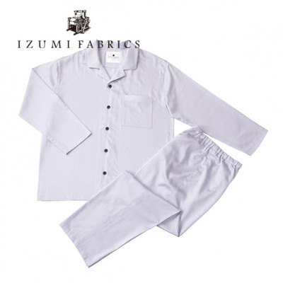 【サイズ:M(男女兼用)】パジャマ　抗菌防臭やわらか超長綿使用　色:シルバースカイ