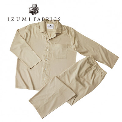 【サイズ:M(男女兼用)】プレミアムパジャマ　抗菌防臭やわらか超長綿使用　色:シャンパンベージュ