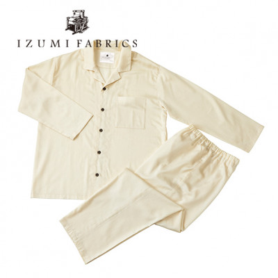 【サイズXS(男女兼用)】パジャマ　抗菌防臭やわらか超長綿使用　色サンド