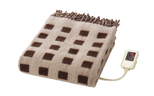 電気ひざ掛け/ベージュ　約140×82cm(房含む)