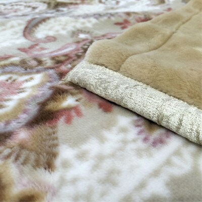 【シングルサイズ】暖かふんわりアクリルマイヤー2枚合わせ毛布  M-5701-BE