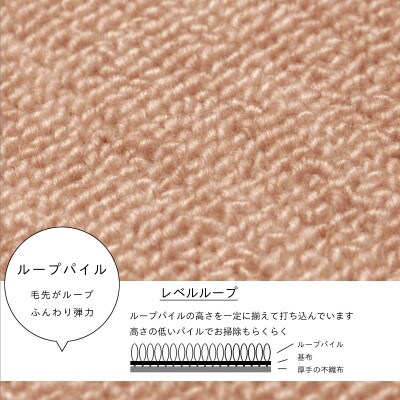 カーペット 江戸間 4.5畳 防音 抗菌防臭 厚手 ツワブキ 261×261cm ベージュ 日本製