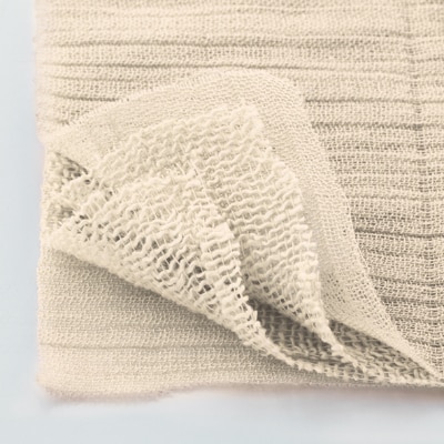 高吸水ガーゼフェイスタオル2枚(四重織シャリ感ガーゼ)色:クリーム