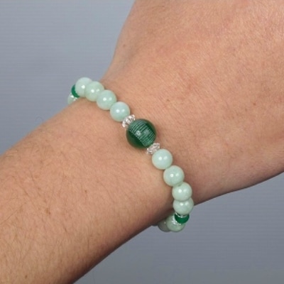 本翡翠・般若心経彫り守護腕輪【配送不可地域：沖縄県】