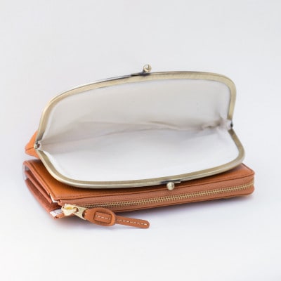 【がま口 お財布ポシェット 】本革 お財布ショルダー ショルダーバッグ【aw-17nns-CA】