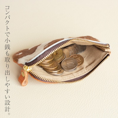 【ハラコ コインケース】L字ファスナー 財布 本革 レザー 革 日本製 【apo-12nch-CA】