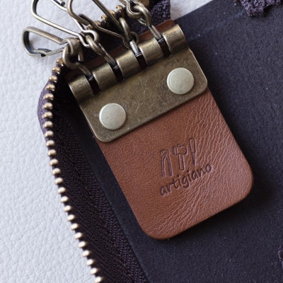 【ハラコ キーケース】牛毛皮 本革 4連タイプ スリム アニマル柄【apo-16nch-HOL】