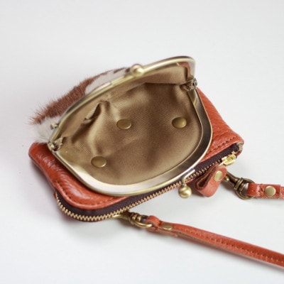 【ミニお財布ショルダー】ハラコ 本革 ショルダーバッグ 斜めがけ ミニ【aw-25nch-CA】