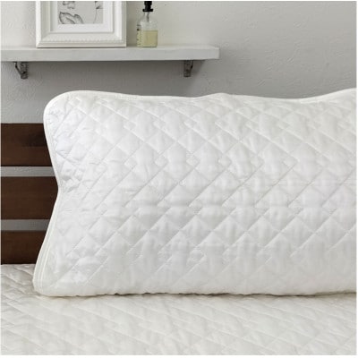 【Mサイズ 43×63cm】ピュアシルク 和泉木綿 枕パッド　ホワイト1枚  SCC-4363