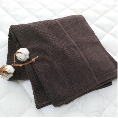 【シングル】オーガニックコットンタオルケット(145×190cm)ブラウン　OH-5774-BR