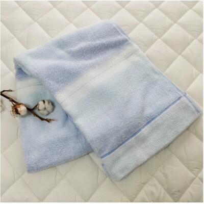 【シングル】爽やかグラデーション タオルケット(140×190cm)ブルー SNT-9-BL