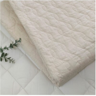 【セミダブル】和泉木綿リネンコットンガーゼ敷パッド 120×205cm アイボリー　PK1507SD