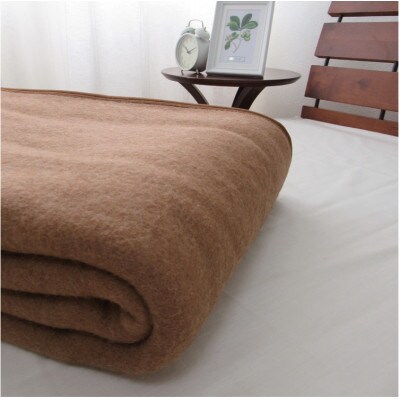 【シングルサイズ】厳しい自然が生んだ暖かさ　キャメル100%(毛羽部分)毛布　CA-20S　BE