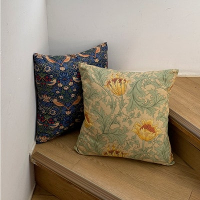 【クッションカバー45×45cm】ベストオブモリス アネモネ グリーン MR-4545-A