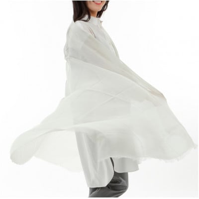 なめらかシルク使いの大判ストール(約100×185cm)ベージュ　STL-1　BE