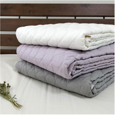 【ダブル】艶やかリネン100%敷パッド(140×205cm)ホワイト LIN-3W-WH