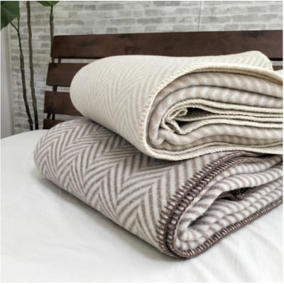 【シングル】暖かメリノウール100%(毛羽部分)毛布 140×200cm ブラウン1枚 WOOL-1