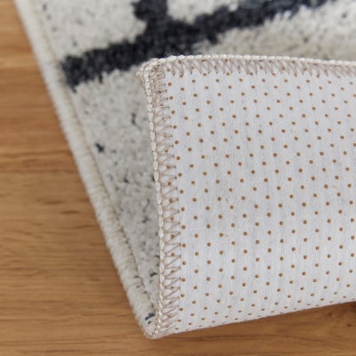 【45×240cm】洗える おしゃれなキッチンマット ラグ  (オセロ) カラー:ホワイト