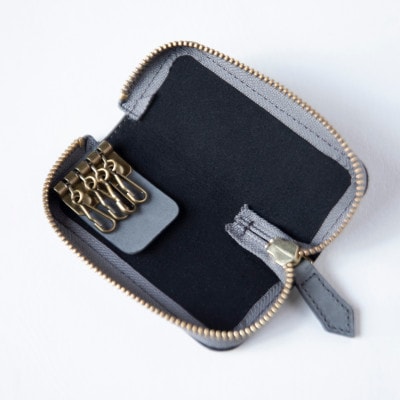 【キーケース】プルアップレザー 本革 4連タイプ パステルカラー 銀磨り【apo-16cpu-GY】