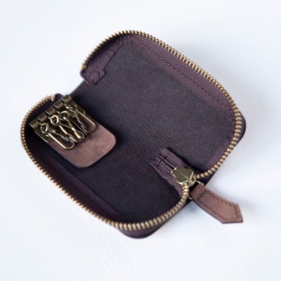 【キーケース】プルアップレザー 本革 4連タイプ パステルカラー 銀磨り【apo-16cpu-BR】