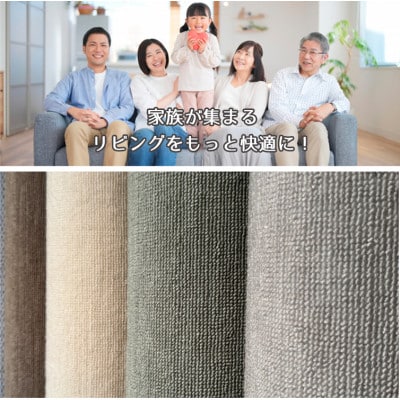 【江戸間10畳】家族が集まるリビングをもっと快適に!リビングカーペット (ウイング10畳GR)