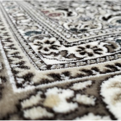 【6畳用】240×330cm 洗える国産モケット織ラグ ベージュ(ローレル240×330BE)