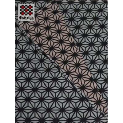 和泉木綿手ぬぐい(麻の葉模様:黒 )