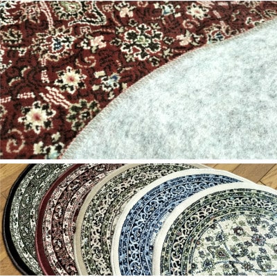 【楕円60×90cm】 洗える国産モケット織り玄関マット ローズ(ポーロ円60×90RO)