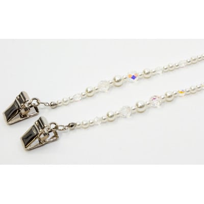 メガネ留めと帽子留め(パールとカットガラス)AN062