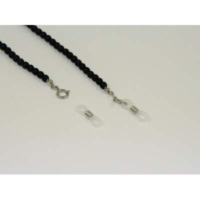 《いずみパール》 マスクホルダーネックレス＆ メガネ留め　(マットブラック)【AN118】