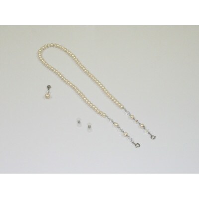 《いずみパール》コットンパールマスクホルダーネックレス＆スワロ付きマスクチャーム留め＆ポーチ付き