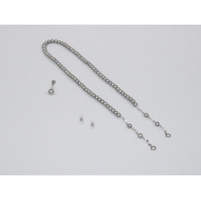 《いずみパール》コットンパールマスクホルダーネックレス＆スワロ付きマスクチャーム＆眼鏡ポーチ付き